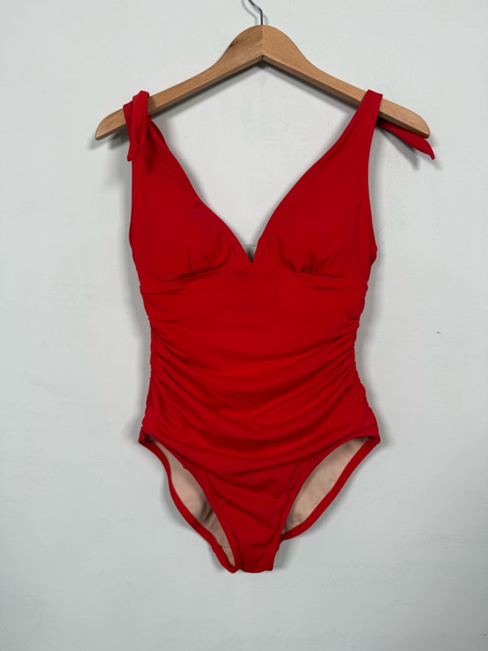 Kona Sol Red V-Neck One-Piece Swimsuit, Size S, Like New!